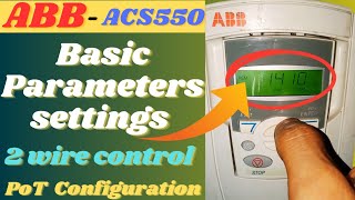 ABB  abb drive programming  Abb acs550 drive basic parameter settings in hindi [upl. by Lap]