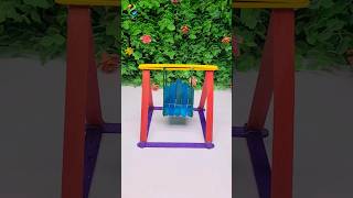 How To Make Ice Stick Swing  Popsicle stick crafts  DIY Miniature Jhula [upl. by Amalee380]