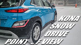 2022 HYUNDAI KONA AWD  Snow Drive POV  Tires Testing [upl. by Coppock]