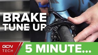 5 Minute Rim Brake TuneUp  Cable Tension Ferrules amp Toeing In Brake Pads [upl. by Aihsemot]