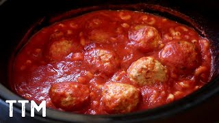 EASY Slow Cooker Meatball Pasta [upl. by Notreve]