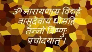 Mantra for Success and Prosperity  Vishnu Gayatri Mantra  with Sanskrit text [upl. by Asirem]