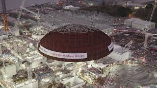 Hinkley C nuclear reactor roof lifted into place [upl. by Goodspeed]