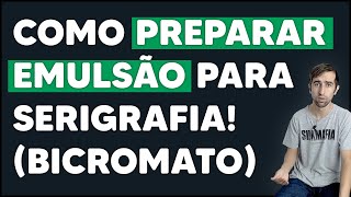 COMO PREPARAR EMULSÃO PARA SERIGRAFIA  SILKSCREEN  DICAS PARA PREPARO DA MATRIZ  TELA [upl. by Suivat460]