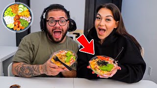 MindOfRez POKE SUSHI BOWL MUKBANG with Girlfriend [upl. by Letreece]