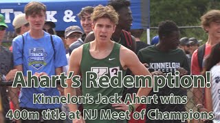 Kinnelons Jack Ahart Wins Boys 400 Meter Title  NJ Meet of Champions  Aharts 1st M of C title [upl. by Anerres]