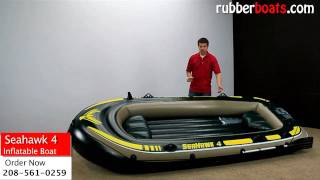 Intex Seahawk 4 Inflatable Fishing Boat Video Review by Rubber Boats [upl. by Jayme]