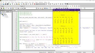 c program to make a calendar  Easiest way  Step by step [upl. by Ettedanreb]