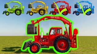 Transport of Color Excavators  Tractors Harvesting Grain on the Farm  FS22 [upl. by Pesek]