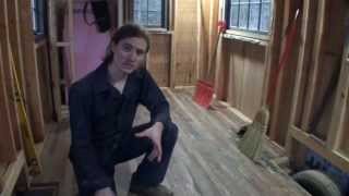 Installing Reclaimed Wood Flooring in a Tiny House [upl. by Inahs3]