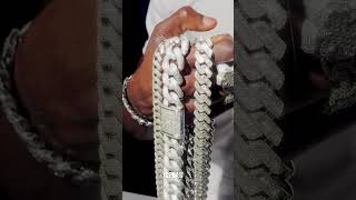 15MM vs 25MM vs 18MM Moissanite Cuban Chain moissanite [upl. by Marduk]