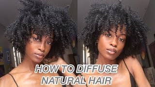 How to Diffuse and Stretch Type 4  3c 4a Natural Hair Minimize Shrinkage Add Volume [upl. by Mohandas705]