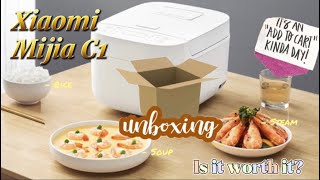 Unboxing XIAOMI MIJIA C1 Rice Cooker with English Label  Charlene Y [upl. by Josi]