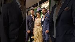 Bobby Deol Wife Tanya Deol amp Son Aryaman Deol At Sunny Deol Son Karan Deol Wedding Reception [upl. by Earl]