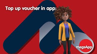 Top up voucher in app  megsApp [upl. by Kamat]