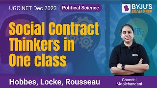 UGC NET Dec 2023  Political Science  Social Contract ThinkersHobbes Locke Rousseau Chandni Mam [upl. by Inohs]