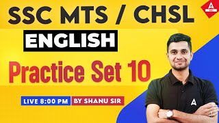 SSC MTS SSC CHSL 2024  SSC English Classes by Shanu Rawat  SSC English Practice Set 10 [upl. by Stent]