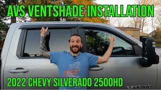 AVS Ventshade Install on 2022 Chevy Silverado 2500HD [upl. by Acebber]