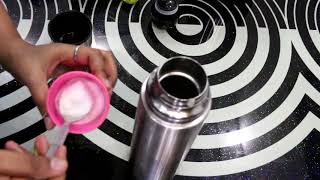 How To Clean Steel Flask From Inside At Home  Easy Ways To Clean Flask  My Home And Kitchen Tips [upl. by Anonyw281]