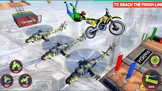 Helicopter Bike Stunt Game  bike stunt tricks master [upl. by Filemon]