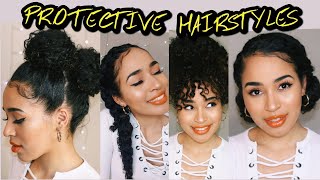 4 Easy Protective Hairstyles for Naturally Curly Hair Lana Summer [upl. by Namrehs]