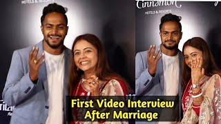 Devoleena Bhattacharjee With Husband Shahnawaz FIRST Interview After Marriage Social Creator Awards [upl. by Rednal46]