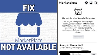 How to Fix Facebook Marketplace Isnt Available To You [upl. by Anitniuq]