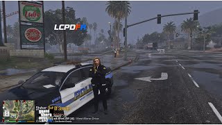 GTA 5 LSPDFR Female as a Cop in a Rainy Day Patrol With New LSPD Rain Coatsgta5lspdfr lspdfr [upl. by Randall]