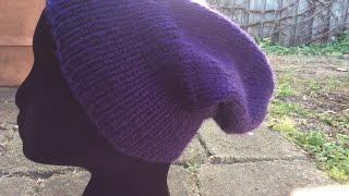 How to knit a beanie hat  Decrease for crown  Easy Beanie Tutorial [upl. by Lorola]