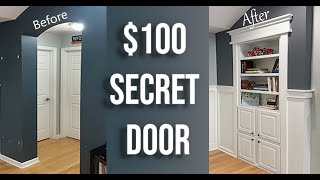 DIY Hidden Bookcase Door  Murphy door build [upl. by Eicram]