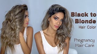 Black to ASH Blonde Hair While Pregnant How to do Safely  HAIR MAKEOVER  ARIBA PERVAIZ [upl. by Odelia]