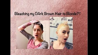 DARK BROWN to BLoNDE Hair ColOR TuTorial PART 1 [upl. by Inge]