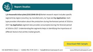 16 Hexanediol diacrylate CAS13048 33 4 Market Research Report 2021 [upl. by Rust]