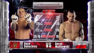 KSW Free Fight Borys Mankowski vs Vaso Bakocevic [upl. by Esinyt]