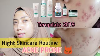 Part 2 Night Skincare Routine Kulit Mudah Berjerawat 2019  🌙 [upl. by Bidle]