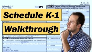 2022 IRS Form 1065 Schedule K1 Walkthrough [upl. by Enimajneb]