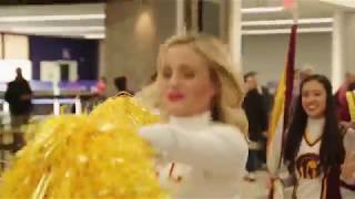 USC Trojan Marching Band surprise performance at LAX [upl. by Vareck]