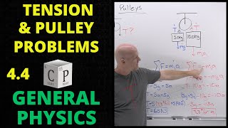 44 Tension and Pulley Problems  Application of Newtons Laws of Motion  General Physics [upl. by Ardaed]