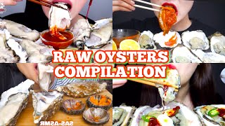 ASMR GIANT OYSTERS KETCHUP  LEMON NO TALKING  Giant Spicy Fresh Raw Oysters [upl. by Syramad]