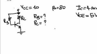 Semplice polarizzazione di un transistor NPN con due resistenze RB e RC [upl. by Scarrow]