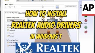 How to install Realtek HD audio drivers in windows 7  ASHRAF PASHA [upl. by Kyla122]