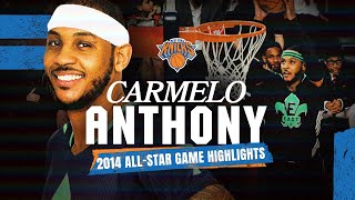 Carmelo Anthony 2014 NBA AllStar Game Highlights 30 Pts amp 8 Threes [upl. by Ennobe685]