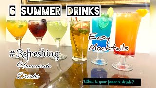 Easy Summer Mocktails  How to make sugar syrup￼￼ at home  6 Most Refreshing Mojito Mocktails [upl. by Ahsennod]