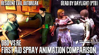 First Aid Spray Animation Comparison  DEAD BY DAYLIGHT VS RESIDENT EVIL  DBD Project W PTB [upl. by Sacken]