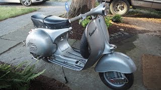 1960 Vespa GS walkaround start and run [upl. by Nnahtur947]