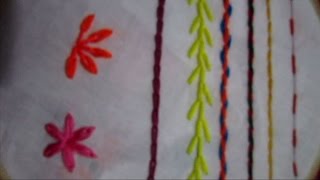 8 Basic Embroidery Stitches  Embroidery stitch for beginners [upl. by Annairdua]