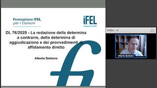 04112020  Redazione determina a contrarre aggiudicazione e provvedimenti di affidamento diretto [upl. by Hainahpez]