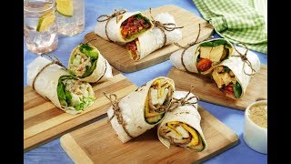 4 Wraps para Llevar  LUNCHES fáciles para el TRABAJO o ESCUELA [upl. by Adiesirb]