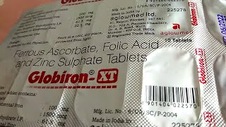 Ferrous AscorbateFolic Acid and Zinc Sulphate Tablets Globiron XT uses and reviewReview in hindi [upl. by Hachmann731]