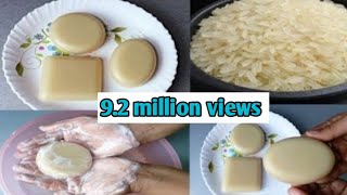 best instant skin whitening rice soap  homemade natural soap [upl. by Shadow192]